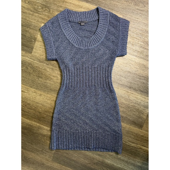 Armani Exchange Sweaters - Armani Exchange Blue Marled Knit Short Sleeve Scoop Neck Sweater Dress XS